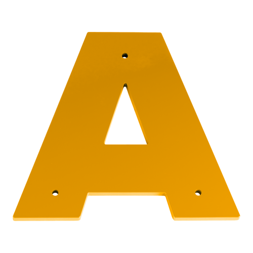 1/4 Inch Thick Laser Cut Steel Letters and Numbers - Proxima Nova Font, Yellow, 6 Inch