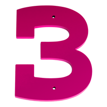 1/4 Inch Thick Laser Cut Steel Letters and Numbers - Trilby Black Font, Pink, 6 Inch