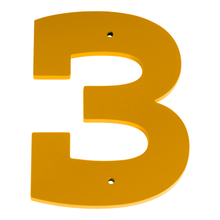 1/4 Inch Thick Laser Cut Steel Letters and Numbers - Trilby Black Font, Yellow, 6 Inch