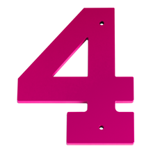 1/4 Inch Thick Laser Cut Steel Letters and Numbers - Trilby Black Font, Pink, 6 Inch