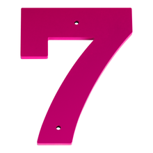 1/4 Inch Thick Laser Cut Steel Letters and Numbers - Trilby Black Font, Pink, 6 Inch