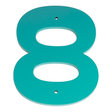 1/4 Inch Thick Laser Cut Steel Letters and Numbers - Trilby Black Font, Powder Blue, 6 Inch