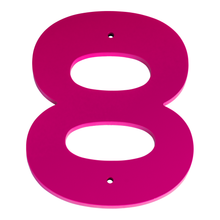 1/4 Inch Thick Laser Cut Steel Letters and Numbers - Trilby Black Font, Pink, 6 Inch