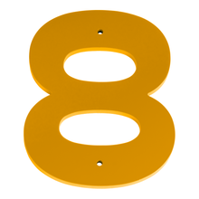 1/4 Inch Thick Laser Cut Steel Letters and Numbers - Trilby Black Font, Yellow, 6 Inch