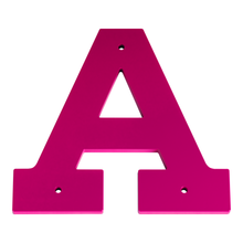 1/4 Inch Thick Laser Cut Steel Letters and Numbers - Trilby Black Font, Pink, 6 Inch