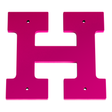 1/4 Inch Thick Laser Cut Steel Letters and Numbers - Trilby Black Font, Pink, 6 Inch