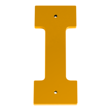 1/4 Inch Thick Laser Cut Steel Letters and Numbers - Trilby Black Font, Yellow, 6 Inch