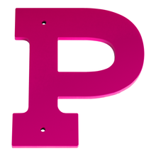 1/4 Inch Thick Laser Cut Steel Letters and Numbers - Trilby Black Font, Pink, 6 Inch