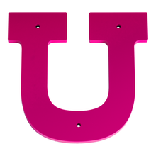 1/4 Inch Thick Laser Cut Steel Letters and Numbers - Trilby Black Font, Pink, 6 Inch