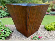 Super Duty Raw Steel Planter, Tapered Cube, Many Sizes - Made in USA