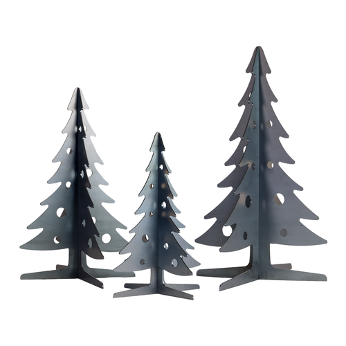 SteelFreak 3D Metal Christmas Tree Set of Three - 12, 15, and 18 Inch